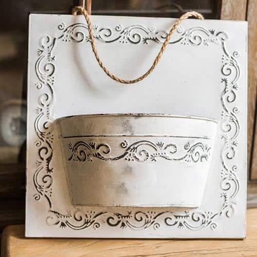 Rusticreach Snowflake Grass With Iron Hanging Planter Set Green White Overstock 20822047