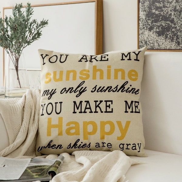 You Are My Sunshine You Make Me Happy Cotton Linen Pillow Case On Sale Bed Bath Beyond 22822276