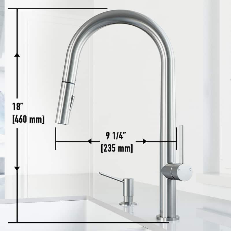 VIGO Greenwich 18" H Single Handle Pull-Down Sprayer Kitchen Faucet