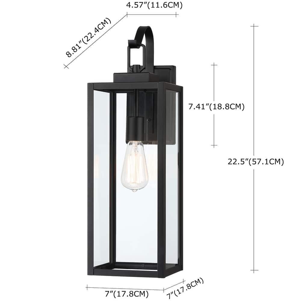 2 Pack 1-Light Outdoor Matte Black Wall Sconce
