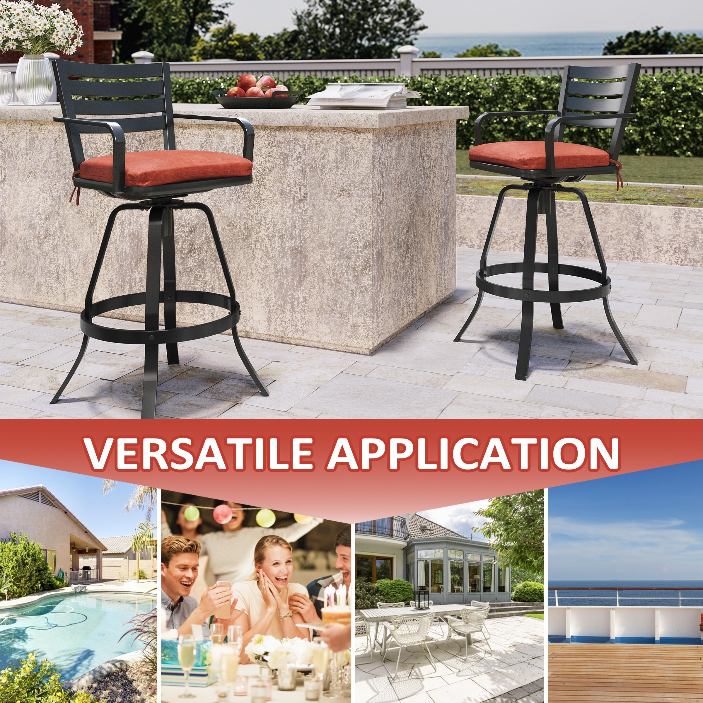 Sunbrella outdoor bar 2025 stools