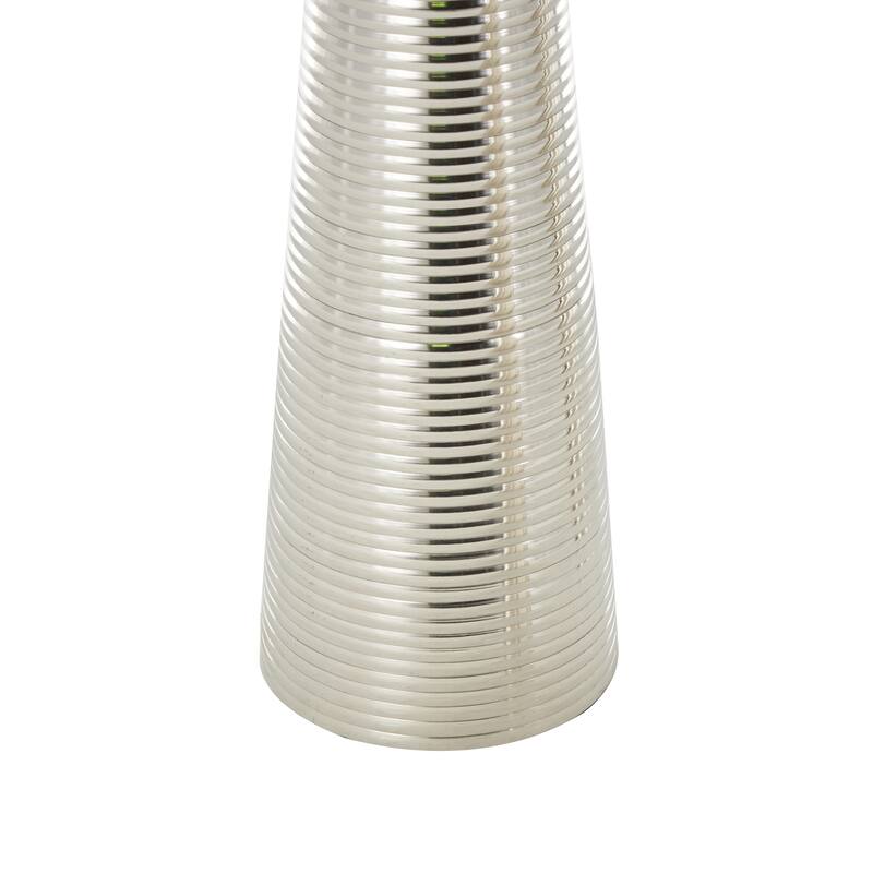 Textured or Ridged Accent Table with Layered Ring Tabletop or Hammered & Cone Shaped Bases - Gold or Silver - Roche River Décor