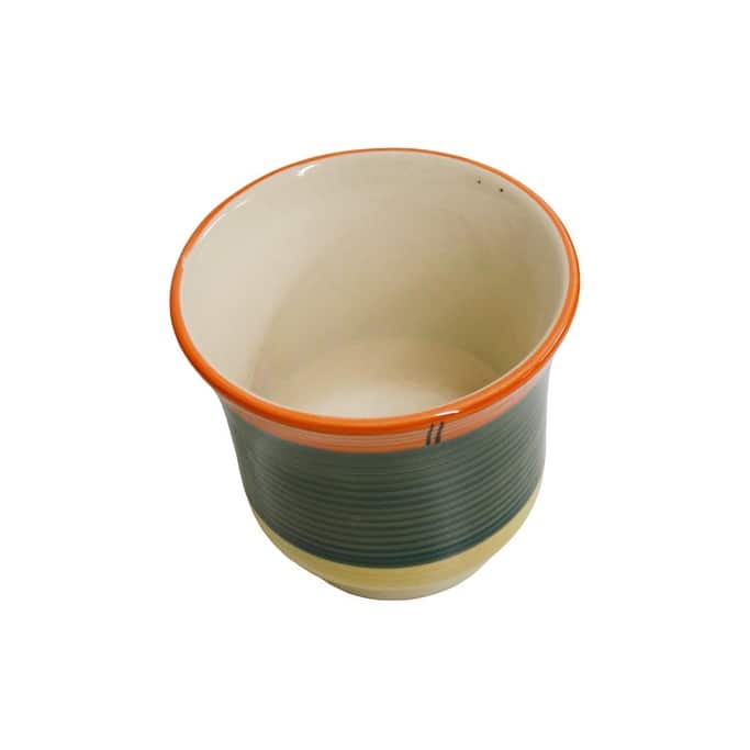 Home&Manor Ceramic Planter with Drain Hole