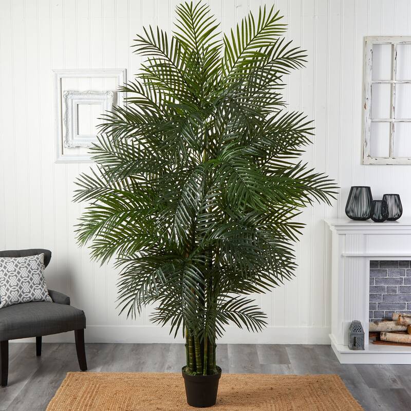Artificial Palm Tree 7.5ft Indoor Outdoor Decor - Realistic Faux Tree for Home Office Patio - 7.5ft.