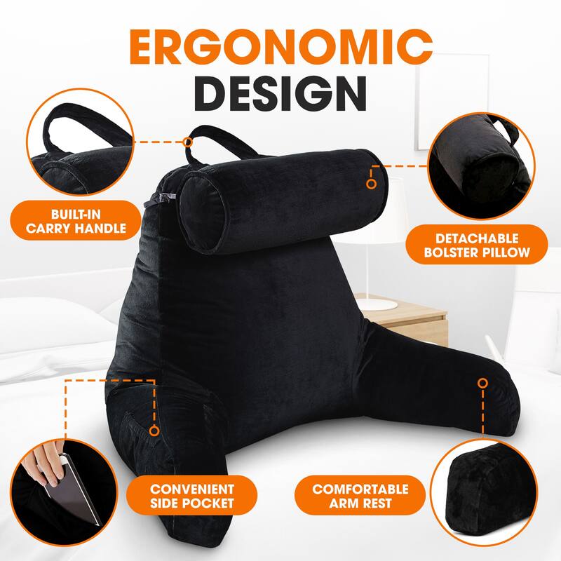 Cheer Collection Extra Large TV Pillow With Detachable Bolster