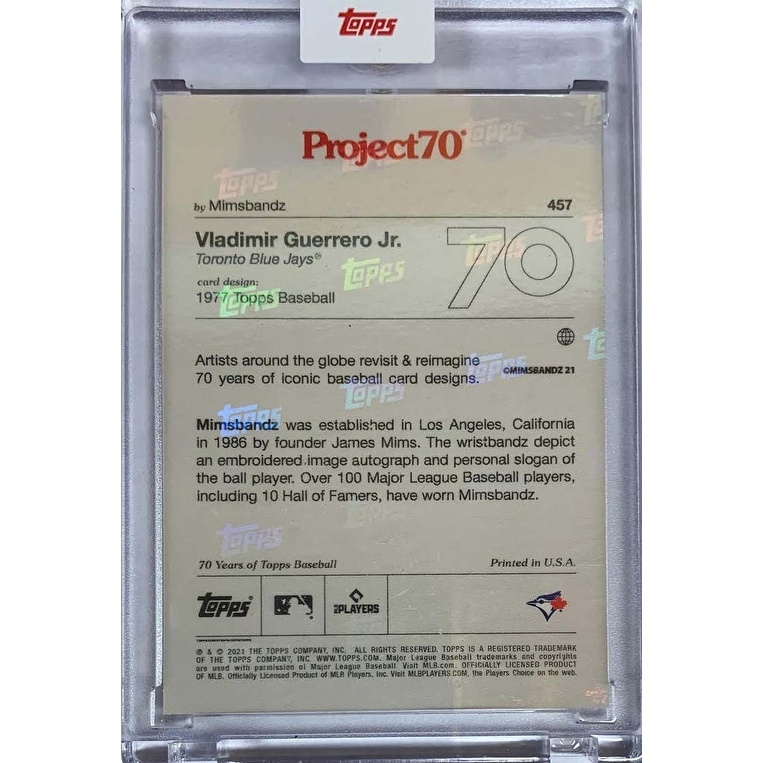 その他 Topps project70 457 Vladimir Guerrero AP Vladimir Guerrero Jr 2021 Topps Project 70 Mimsbandz
