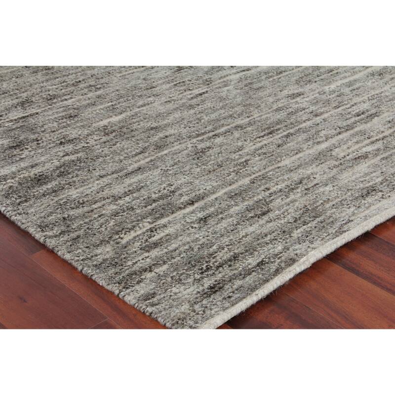 EXQUISITE RUGS Eaton Hand-knotted Wool/Bamboo Silk Grey Area Rug.