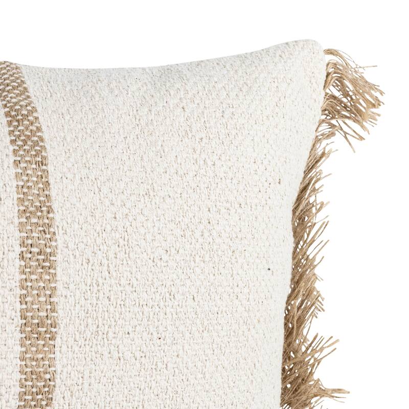 Foreside Home & Garden Tan Middle Striped Filled Pillow