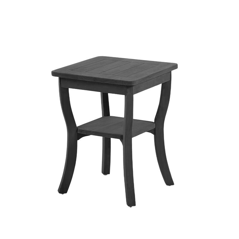 Black Wood Patio Accent Chairs with Water-Resistant Cushions