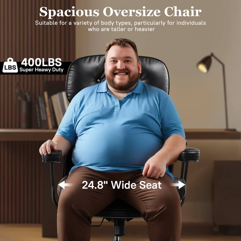 OVIOS PU Leather Ergonomic Lumbar Support Office Chair Desk Chair