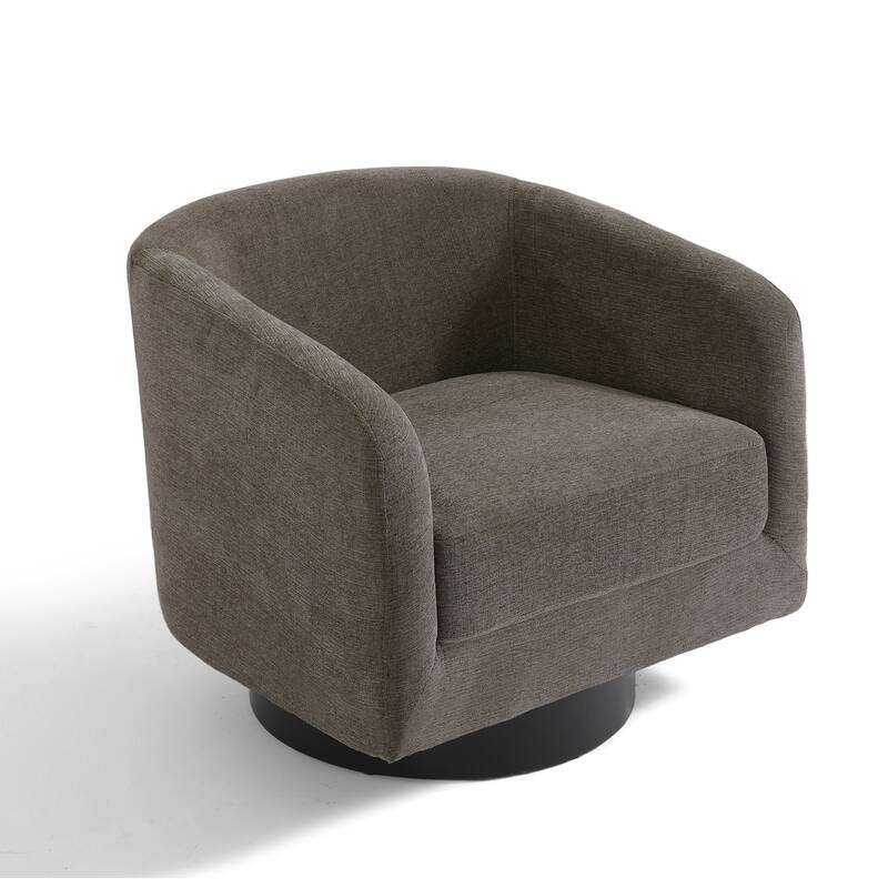 Modern Upholstered Barrel Chair Swivel Accent Chair for Living Room