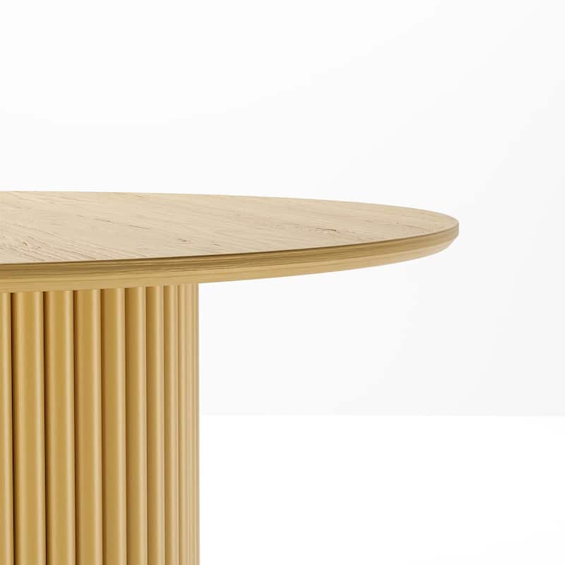 Wooakway Solid Wood 60'' Round Dining Table for 6 People Nordic style - 60*30