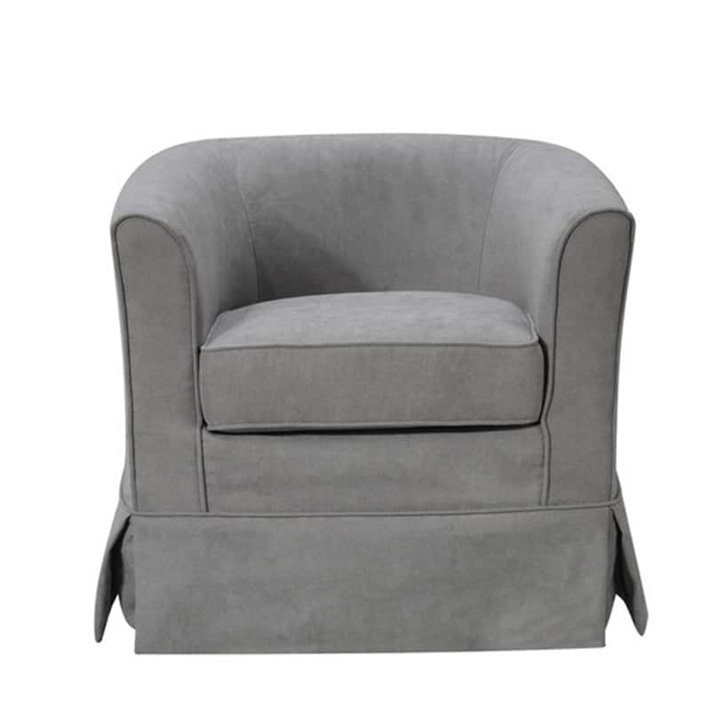 Woven Fabric Swivel Barrel Chair - Steel Gray
