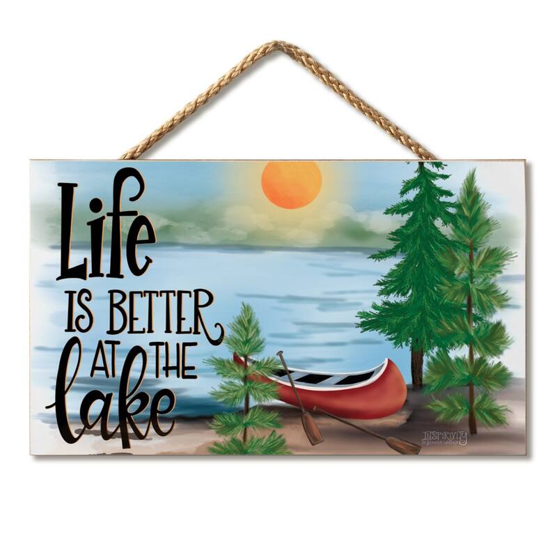 Life Better Hanging Wood Sign 9.5" x 5.75" Made in the USA - Multi - Multi