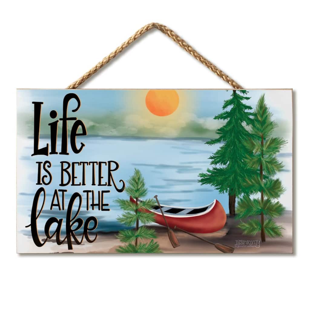 Life Better Hanging Wood Sign 9.5" x 5.75" Made in the USA - Multi