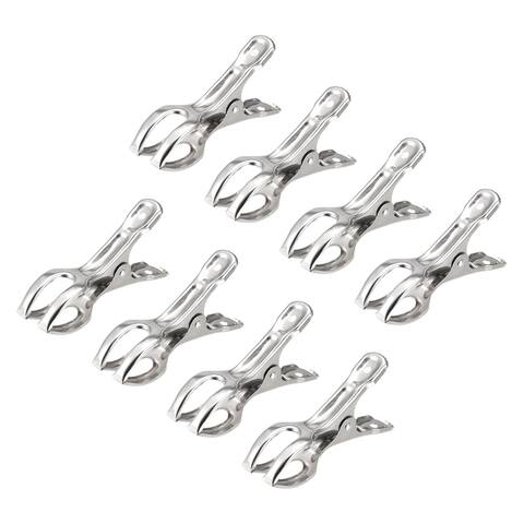 87mm Tablecloth Clips for Fixing Table Cloth Hanging Clothes, 24Pcs - Silver Tone