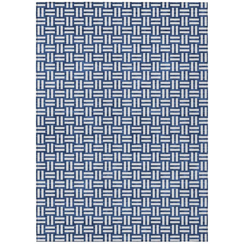 HomeRoots Geometric Transitional Rectangle Outdoor Rug