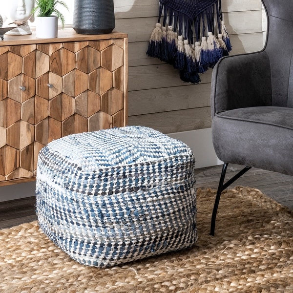 Textured ottoman cheap