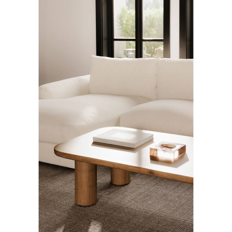 NADAAL STUDIOS Dareth Coffee Table, FSC® Certified Solid Oak, Rectangular, Natural Finish