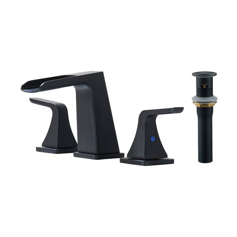 8 in. Widespread 2-Handle Waterfall Spout Bathroom Faucet
