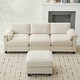 preview thumbnail 88 of 96, Modern Couduroy Modular Sectional Sofa Couch with Ottoman for Living Room