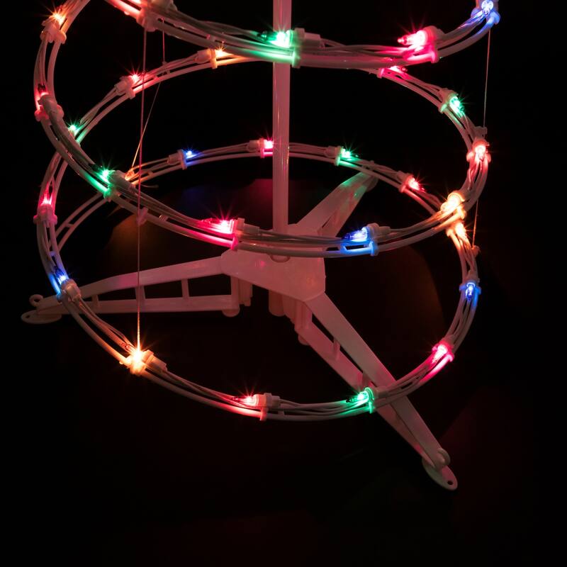 4ft Lighted Spiral Christmas Tree with Star Tree Topper, Multi Lights