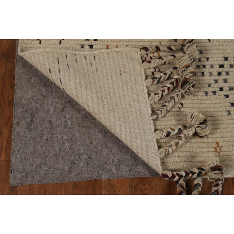 Moroccan Oriental Area Rug Hand-Knotted Wool Carpet - 5'1" x 8'0"
