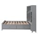 preview thumbnail 8 of 10, Full Size Platform Bed with Headboard Storage Shelves and Underbed Drawers Multi Functional Wooden Frame