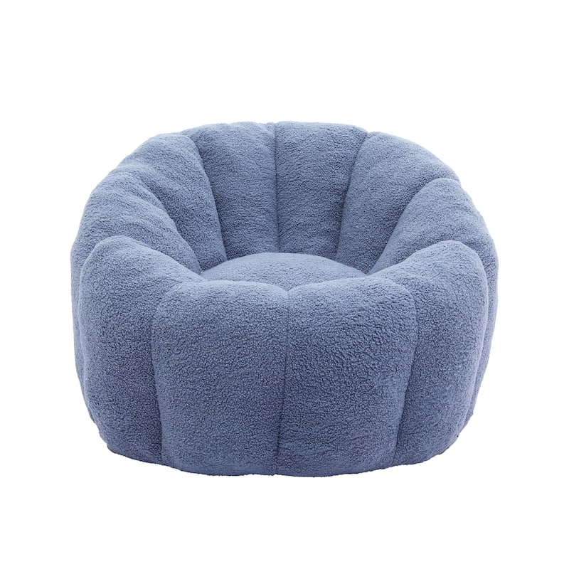 Comfortable Bean Bag Chair Light Blue Sofa Chair with Armrests, Leisure Chair Lounge Chair Upholstered Chair