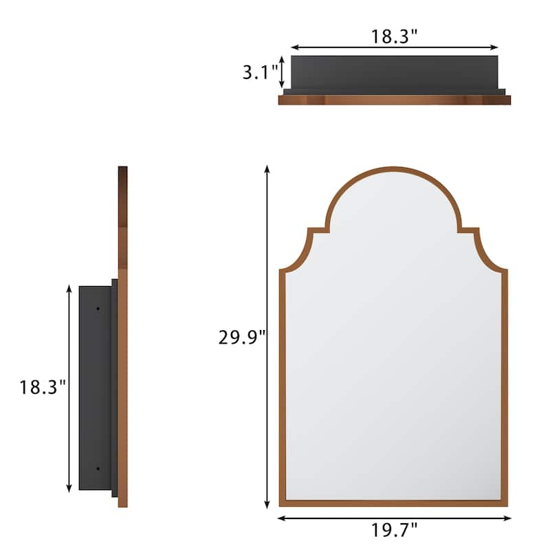 Bathroom Vanity Set with Arched Medicine Cabinet Mirror 30-Inch Vanity with Integrated Sink Top