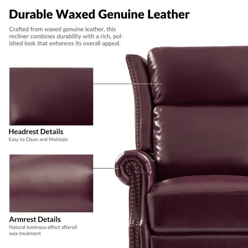 Viviana Traditional Genuine Leather Manual Swivel Glider Recliner Set of 2 by HULALA HOME