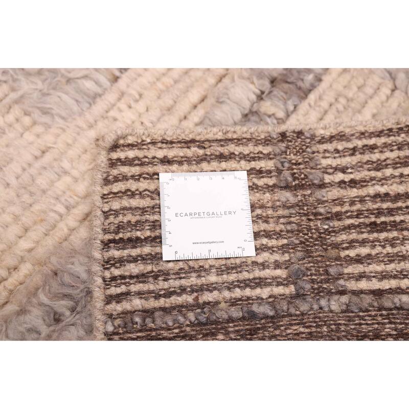 ECARPETGALLERY Hand-knotted Tangier Beige Wool Rug - 5'0 x 7'4