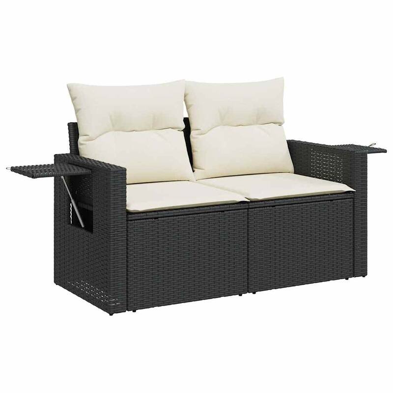 vidaXL Garden Sofa Set Black - 21.7 x 39.4 x 28.7