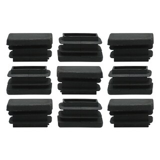 13 x 26mm Plastic Rectangle Ribbed Tube Inserts End Cover Cap Table Feet 25pcs