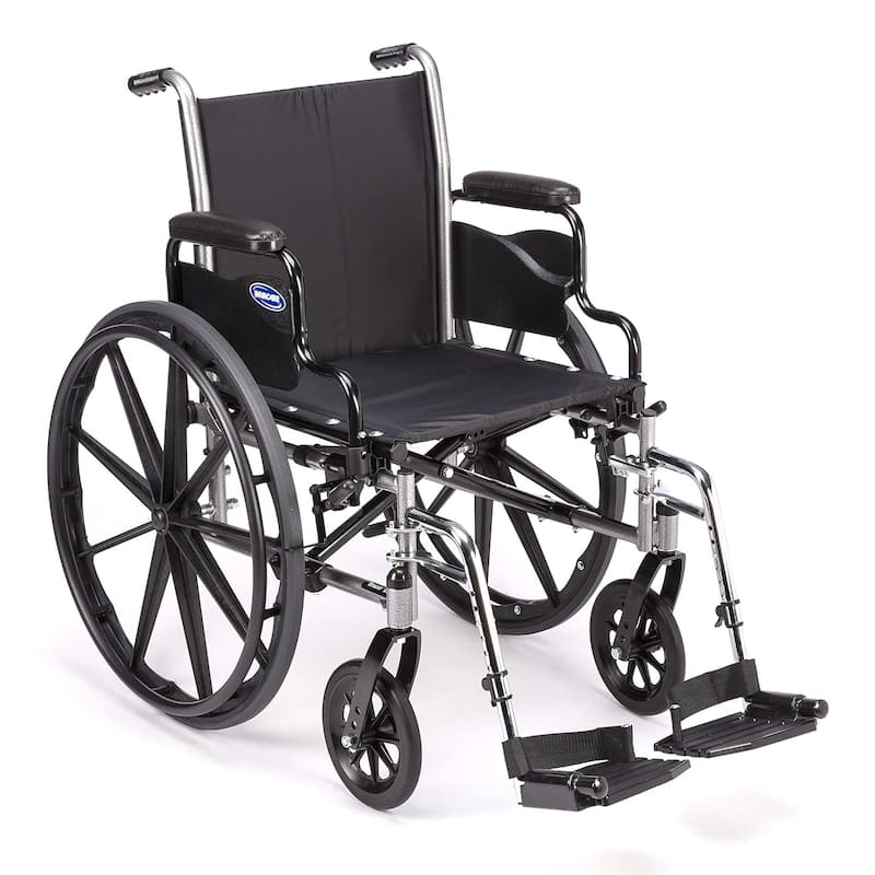 Invacare Wheelchair Legrest with Heel Loops, Swing-Away Design & Flip-Up Composite Footplate - Black