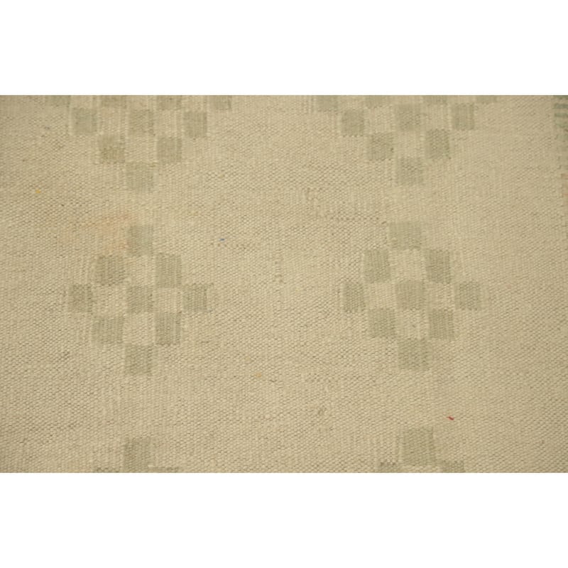 Hand Woven Oriental 100% Wool Carpet Southwestern Tribal Beige & Ivories Kilim Runner Rug - 9' 9'' X 2' 7''