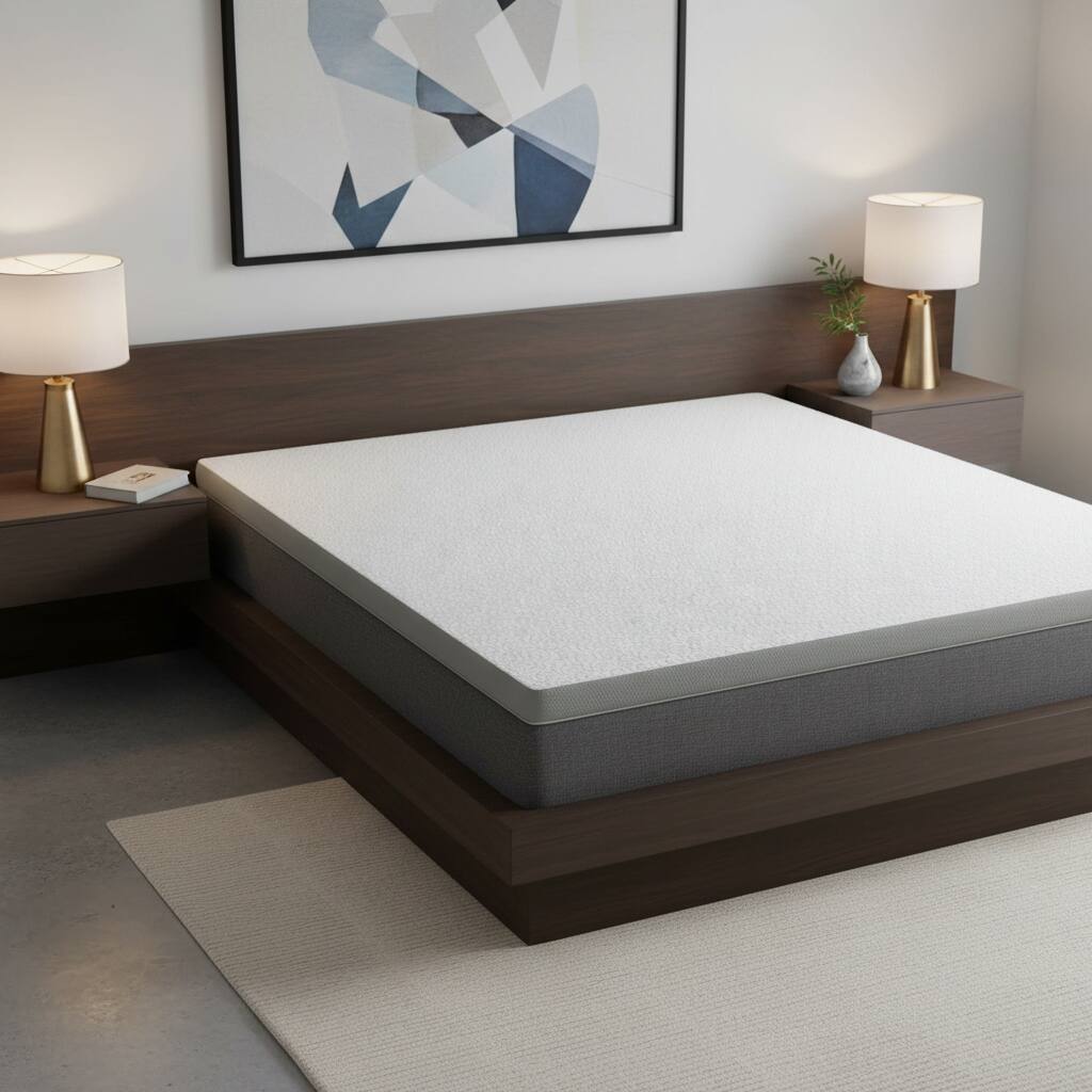 2" White Gel Memory Foam Twin Mattress Topper