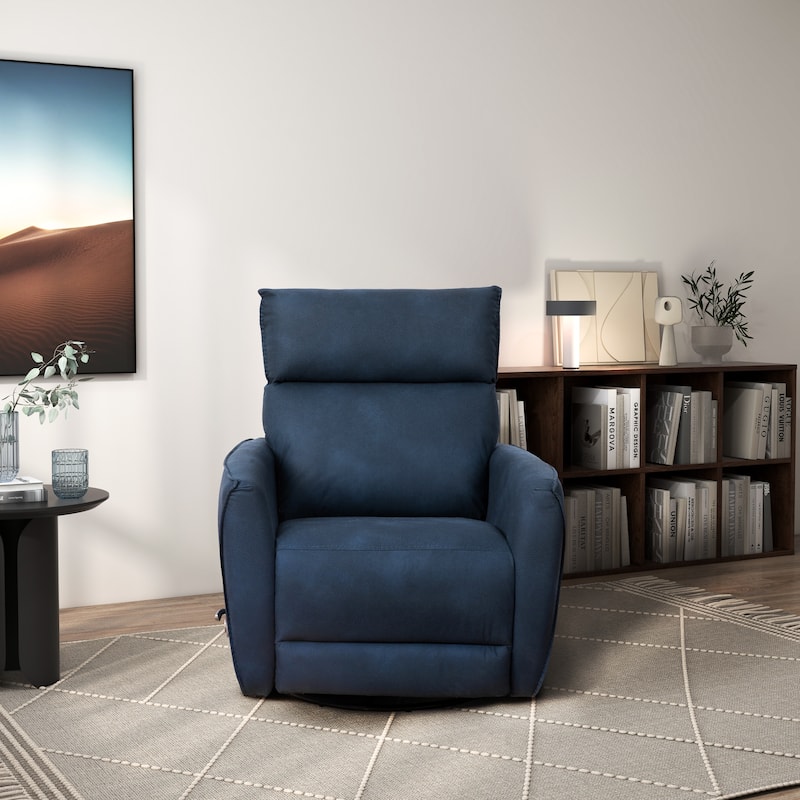 Dara Mid Century Modern Microsuede Glider Swivel Recliner