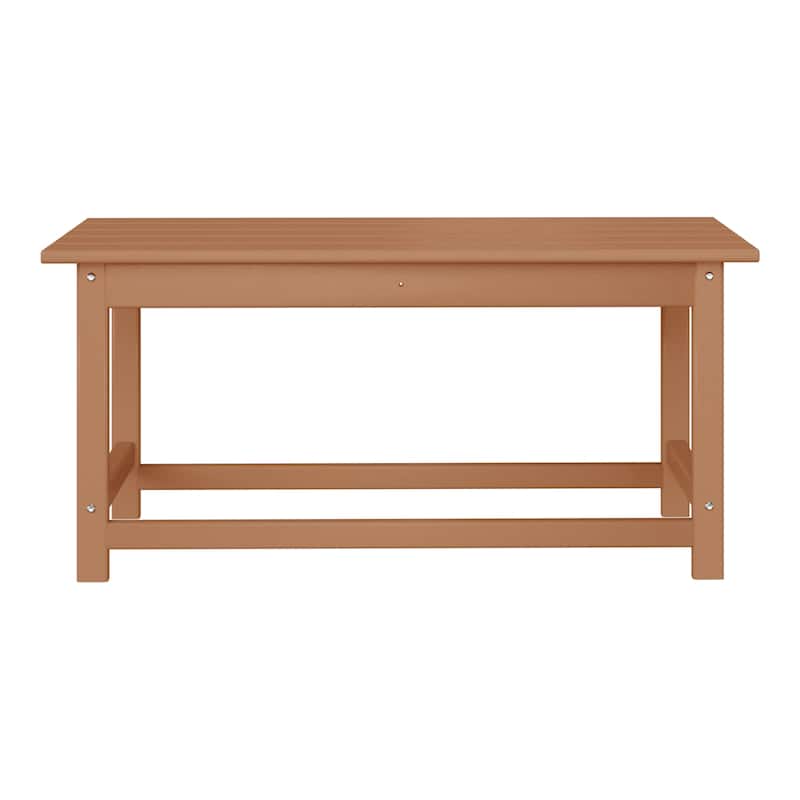 Laguna Hdpe All Weather Outdoor Patio Rectangular Coffee Table - Teak