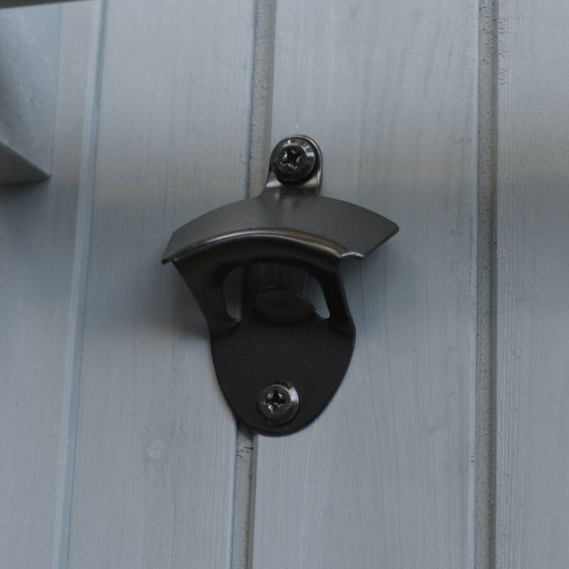 42 Inch Outdoor Kitchen Island Fir Wood Cabinet Stainless Steel Top with Shelf