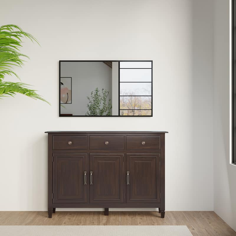 WYNDENHALL Hampshire SOLID WOOD 51" Wide Traditional Wide Entryway Storage Cabinet - 15 "d x 51" w x 36" h - Chestnut Brown