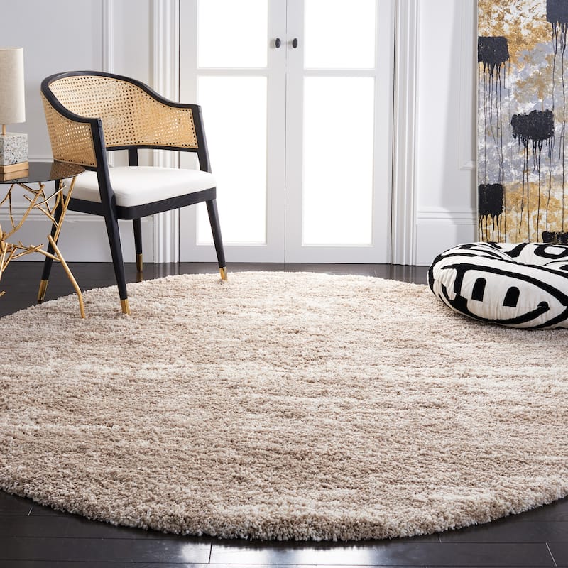 SAFAVIEH Hudson Shag Dayna 2-inch Thick Rug - 7' Round - Ivory/Beige