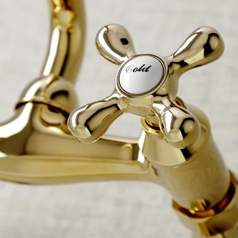 Traditional Two Handle Wall Mount Kitchen Faucet