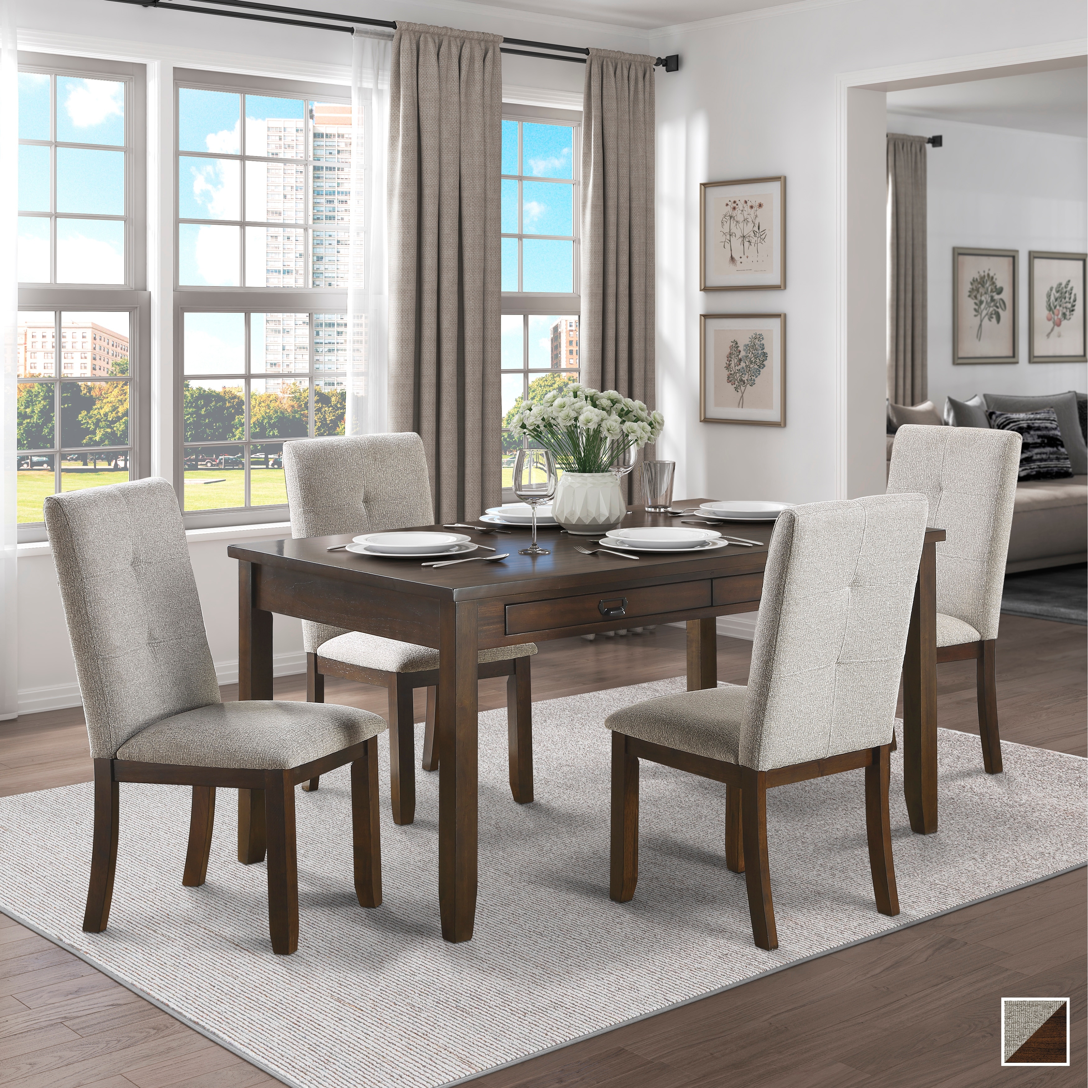 Fremont & Park Codie Wood 5-Piece Dining Set