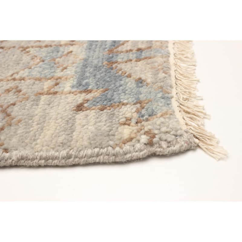 ECARPETGALLERY Hand-knotted Mystique Light Grey Wool Rug - 2' 7" x 11' 11"