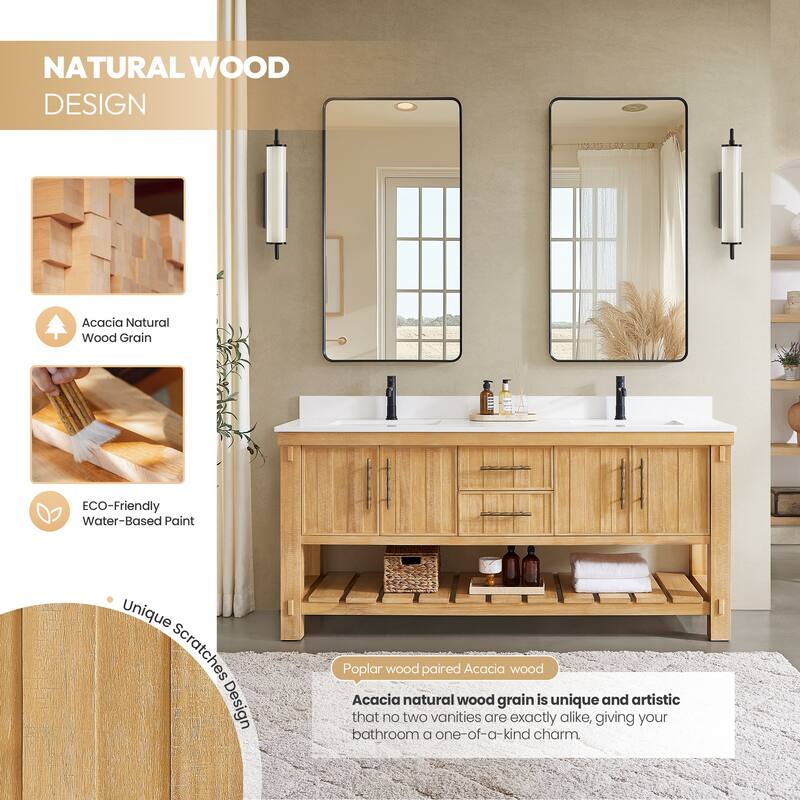 Paris Bath Vanity, Quartz Stone Top without Mirror