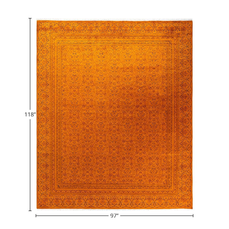 Fine Vibrance, One-of-a-Kind Hand-Knotted Area Rug - Orange, 8' 1" x 9' 10" - 8' 1" x 9' 10"
