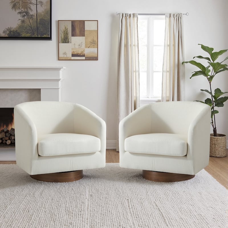 31.1'' W Barrel Swivel Accent Chair (Set of 2)