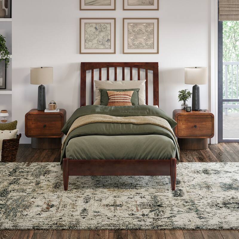 Orleans Solid Wood Low Profile Sleigh Platform Bed