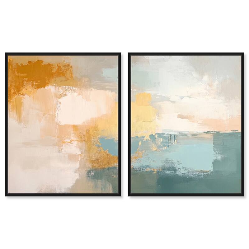 Muted Melody I Canvas Set of 2 by Art Remedy - 36" x 45" - Black